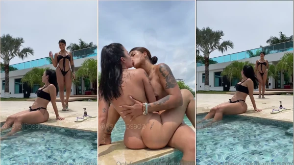 Filme gratuito de lésbicas com Karol Rosado e sua amiga fazendo um sexo delicioso na piscina
