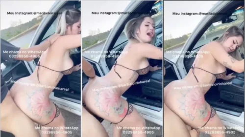 Mari Ladeira, a gata do bundão grande, faz um sexo bem gostoso com um cara bem pauzudo beirando a estrada