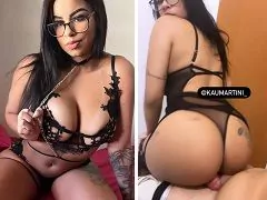 Kau Martini, moreninha gostosa, fazendo um boquete e dançando no pau