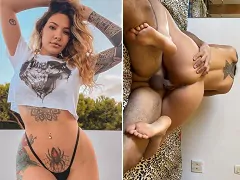 Diandra, uma garota nova com várias tatuagens, se sentou no colo do amigo e tomou o leitinho