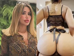 Cris Galêra fazendo um cavalgada de costas para a câmera